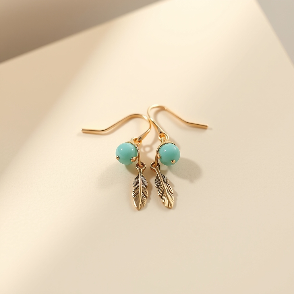 Espíritu Libre · Ear Cuff de Amazonita con Pluma · foto de estudio