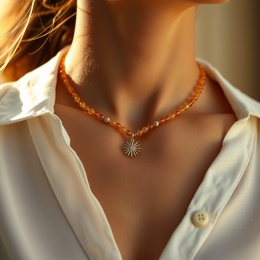 Hora de Brillar · Collar Doble de Citrino con Sol · puesta