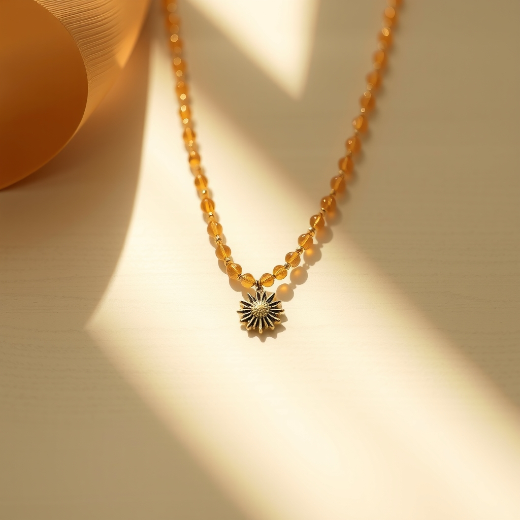 Hora de Brillar · Collar Doble de Citrino con Sol · foto de estudio