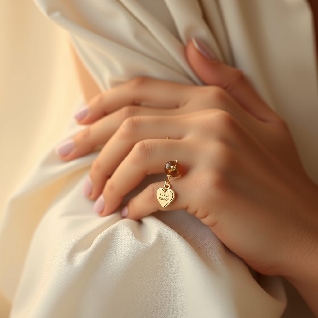 Latido Rosa · Anillo Ajustable de Cuarzo Rosa con Corazón · puesta