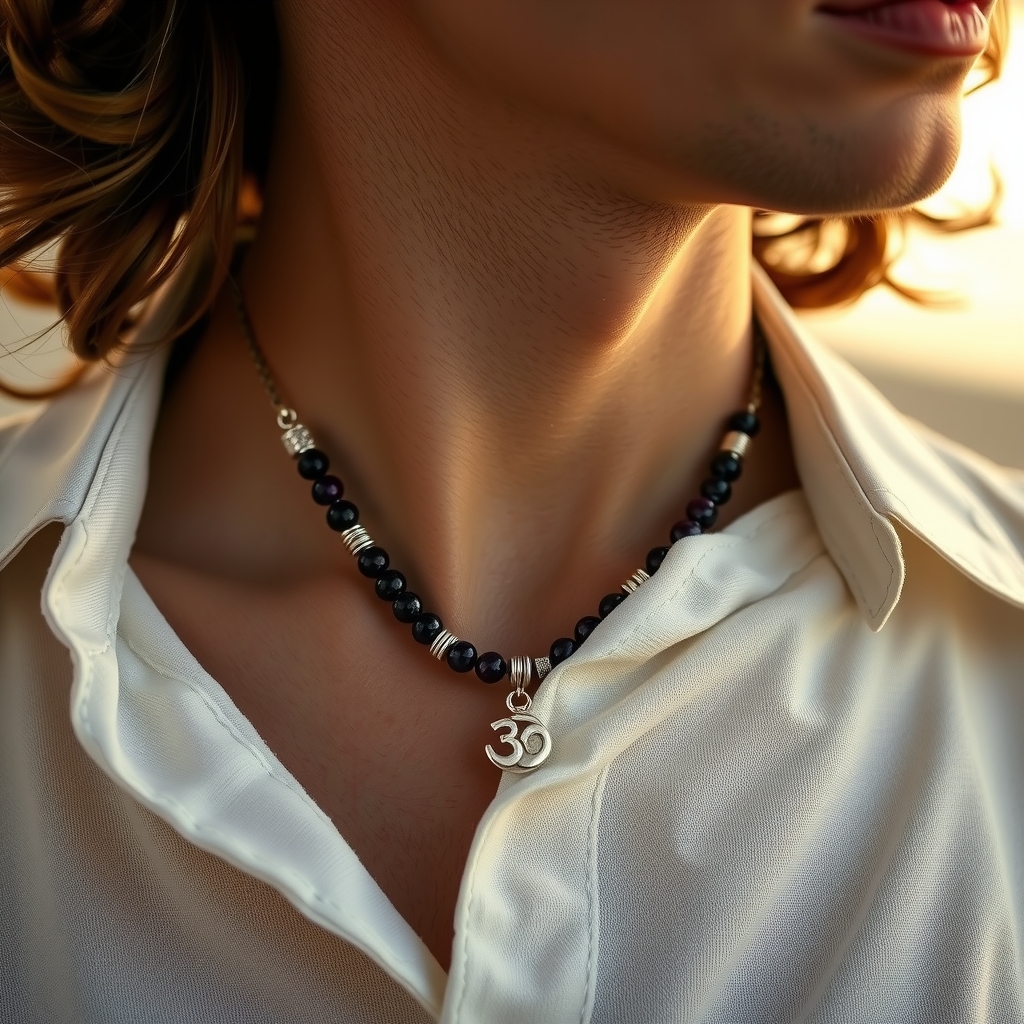 Mente Serena · Collar de Amatista con Om · puesta