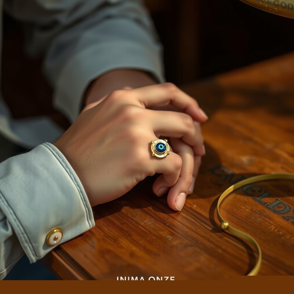 Mirada Sabia · Anillo Sello de Ojo Turco con Lapislázuli · puesta