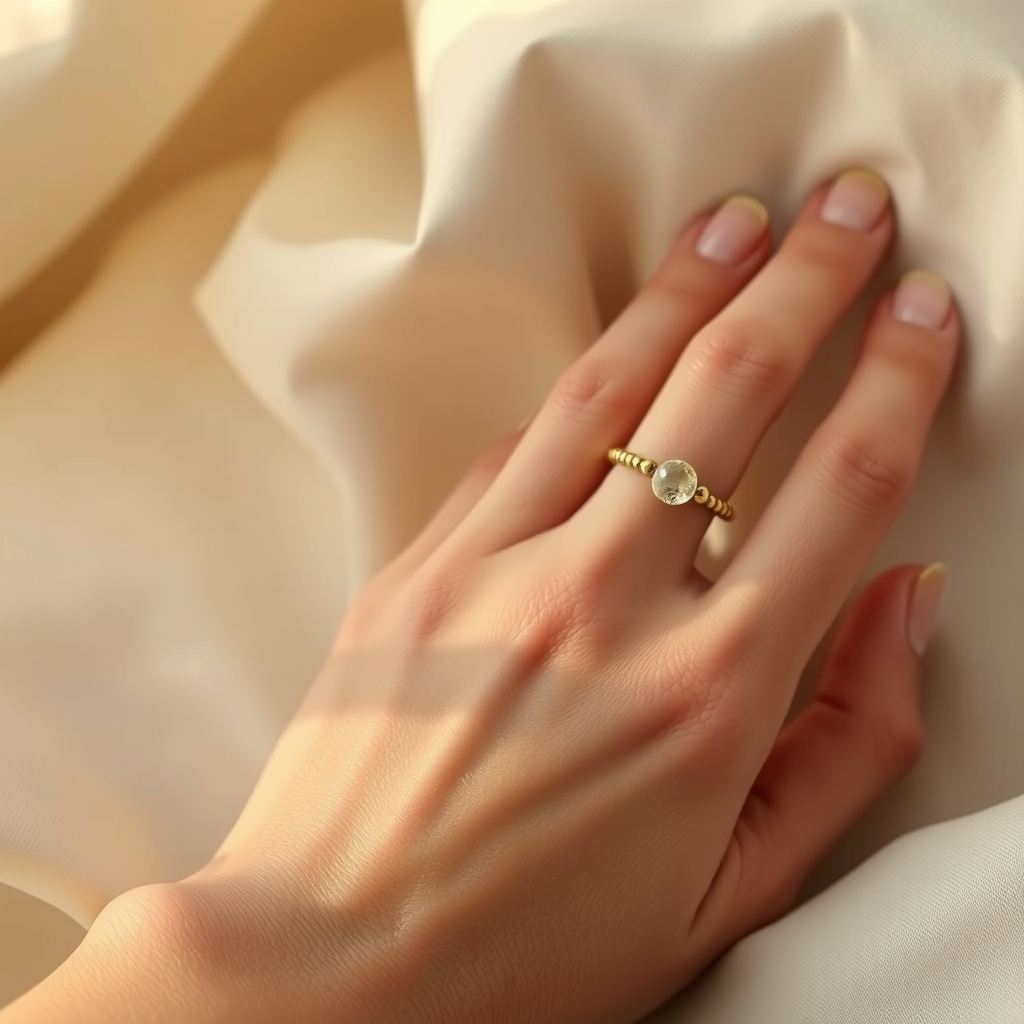 Once y Once · Trío de Anillos Apilables de Piedra Luna y Citrino · puesta
