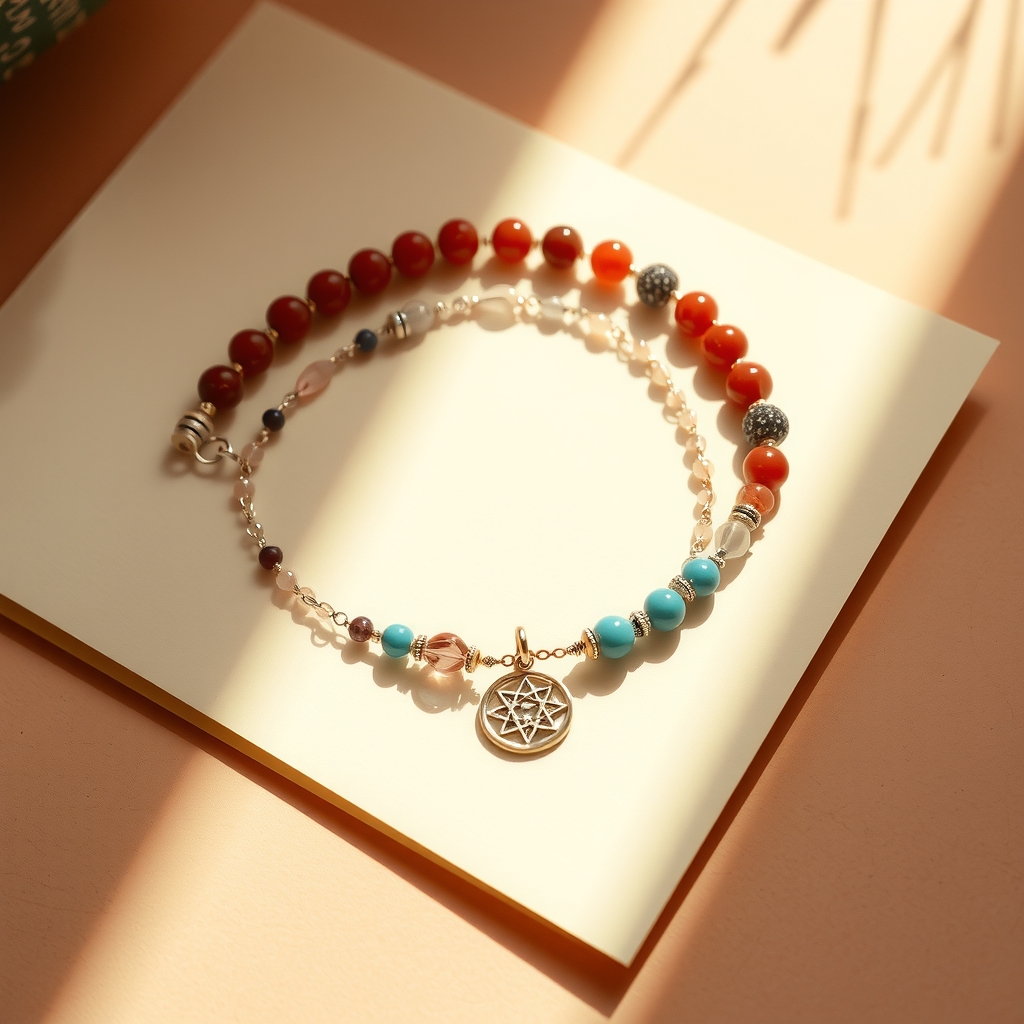 Arcoíris de Piedra · Set de 7 Pulseras de Colores · foto de estudio