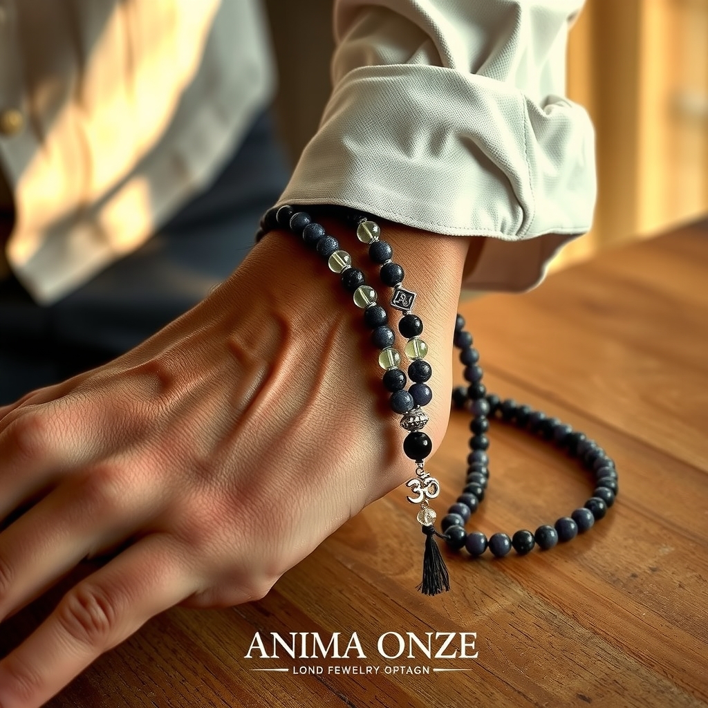 Sendero de Paz · Mala de Altar de Sándalo y Amatista · puesta